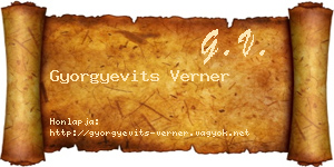 Gyorgyevits Verner névjegykártya